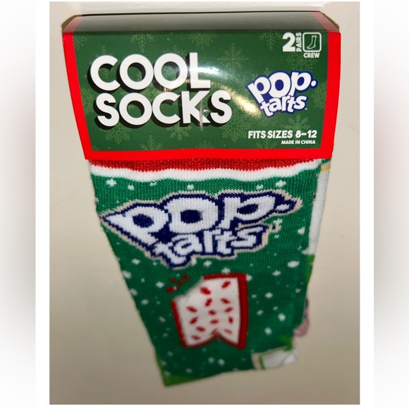 Pop Tarts Crew Socks 2 Pair Men 8-12 Green Blue Pink White w Logo NEW Christmas - Picture 10 of 10